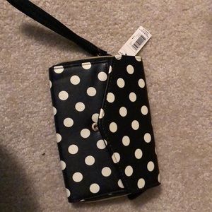 Black and White polka dot wallet